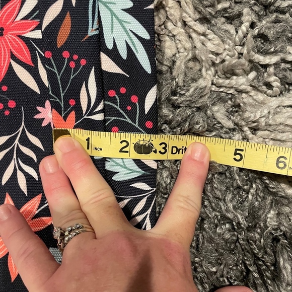 Black Brown Pink Floral Tote Bag for Work,Travel,Beach,Shopping,School - Picture 6 of 9